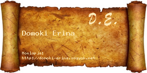 Domoki Erina névjegykártya